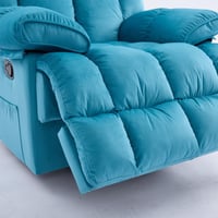 كرسي إسترخاء هزاز ودوار قماش مخمل ناعم جداً- أزرق...