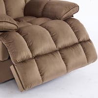 كرسي إسترخاء هزاز ودوار قماش مخمل ناعم جداً- بني