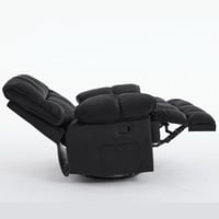 كرسي إسترخاء هزاز ودوار قماش مخمل ناعم جداً- أسود