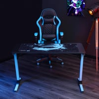 طقم كرسي وطاولة قيمنق - لون أزرق سماوي