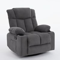 كرسي إسترخاء هزاز ودوار قماش مقلم - رمادي غامق