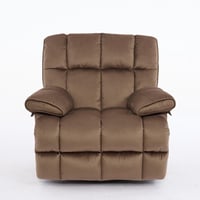 كرسي إسترخاء هزاز ودوار قماش مخمل ناعم جداً- بني