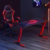 طقم كرسي وطاولة قيمنق - لون أحمر