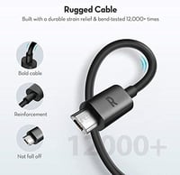 كيبل USB-A إلى مايكرو بطول 1 متر، اسود، طراز Rp-Cb...