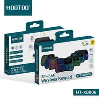 كيبورد HOOTOO HT-KB006 لاسلكي RGB مع تتش باد – بلو...