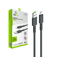 كيبل شحن لايتننغ قماش مزدوج مقاوم للقطع - 3 أمبير