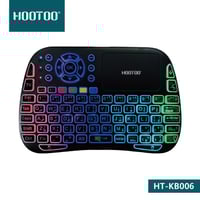 كيبورد HOOTOO HT-KB006 لاسلكي RGB مع تتش باد – بلو...