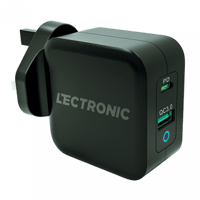 شاحن جداري بمنفذين 65 واط مزود بتقنية GAN LECTRONI...