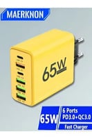 شاحن سريع محمول ماركون 6 منافذ تايب سي