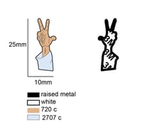 ملصق حديد علامة النصر