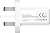 شاحن حائط مع منفذ واحد USB نوع سي بقدرة 20 واط ومح...