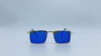 نظارة شمسية معدن مستطيلة اللون ذهبي*أزرق رقم المود...