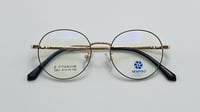 نظاره طبية دائرية من التيتانيوم اللون ذهبي أسود رق...