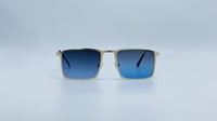 نظارة شمسية معدن مستطيلة اللون ذهبي*أزرق سماوي رقم...