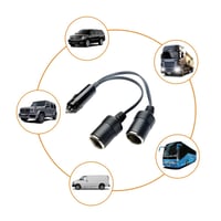 محول مخرج ولاعة السيارة إلى مخرجين 12v-24v