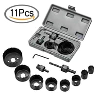 طقم منشار ثقب 11 قطعة قاطع ثقب دائري معدني طقم هول...