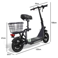 سكوتر كهربائي للكبار S12 48v 500w موديل 2025 كفرات...