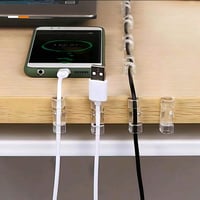 منظم أسلاك الكهرباء شفاف 20 قطعة معا لاصق للتثبيت