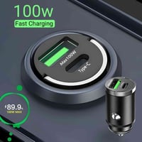 شاحن سيارة سريع 30w/100w من نوع C من الألمنيوم