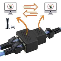 محول إيثرنت Cat5 Cat6 موسع من مدخل إلى مدخلين
