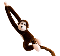 دمية لعبة القرده القطيفة الرائعة (بني) - دمية محشو...