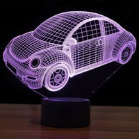 مصباح إضائة ثلاثي الأبعاد بتصميم سيارة