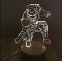 مصباح إضائة ثلاثي الأبعاد بتصميم ايرون مان