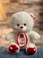 دبٌّ رقيق يحمل وردة الحب بحجم 30 سم