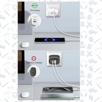 شاحن و كيبل سريع 45 واط 6A غيرلاكس بمدخلين تايب سي...