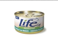 لايف كات معلبات للقطط فيليه الدجاج مع بيف 85 g