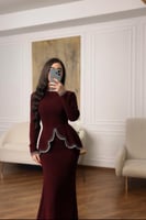 فستان الشتاء برغندي