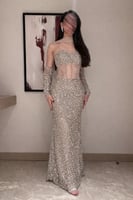 فستان زواج مطرز خرز