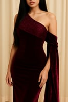 فستان ناعم برغندي