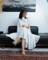 فستان ابيض حوامل