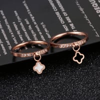 خاتم كليف بألماسات ووردة كلوفر دبل فيس لون ذهب ورد...