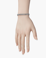 اسورة تنس بفصوص زركون مستطيلة - فضي