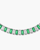 اسورة تنس بفصوص زركون مستطيلة بلونين - فضي