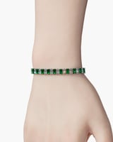 اسورة تنس بفصوص زركون مستطيلة بلونين - فضي