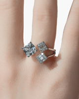 خاتم زركون قابل للتوسعة - فضي