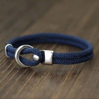 اسوراة بحبل مزدوج لون كحلي