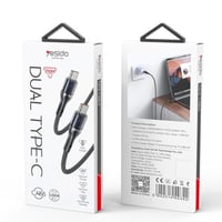 كابل / شاحن تو تايب سي مترين قماش اصلي ماركة يس إي...