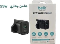 شاحن جداري 23 واط منفذين شحن الاول USB الثاني PD ي...