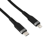 كابل شحن ايفون منفذ PD قماش بطول متر لون اسود م/PM...