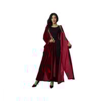 عباية بشت مخمل لون احمر