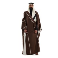 بشت ملكي وبر برقا قنص بريسم لون بني غامق