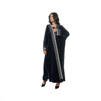 عباية حجازي مخمل لون كحلي