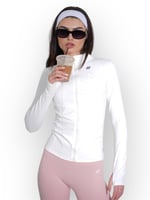 جاكيت اكمام طويلة باللون الابيض