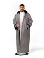 فروة رجالي رصاصي مع اسود