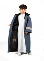 فروة ولادي بلون الأزرق مع جلد رصاصي