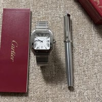 طقم ساعة وقلم كارتييه